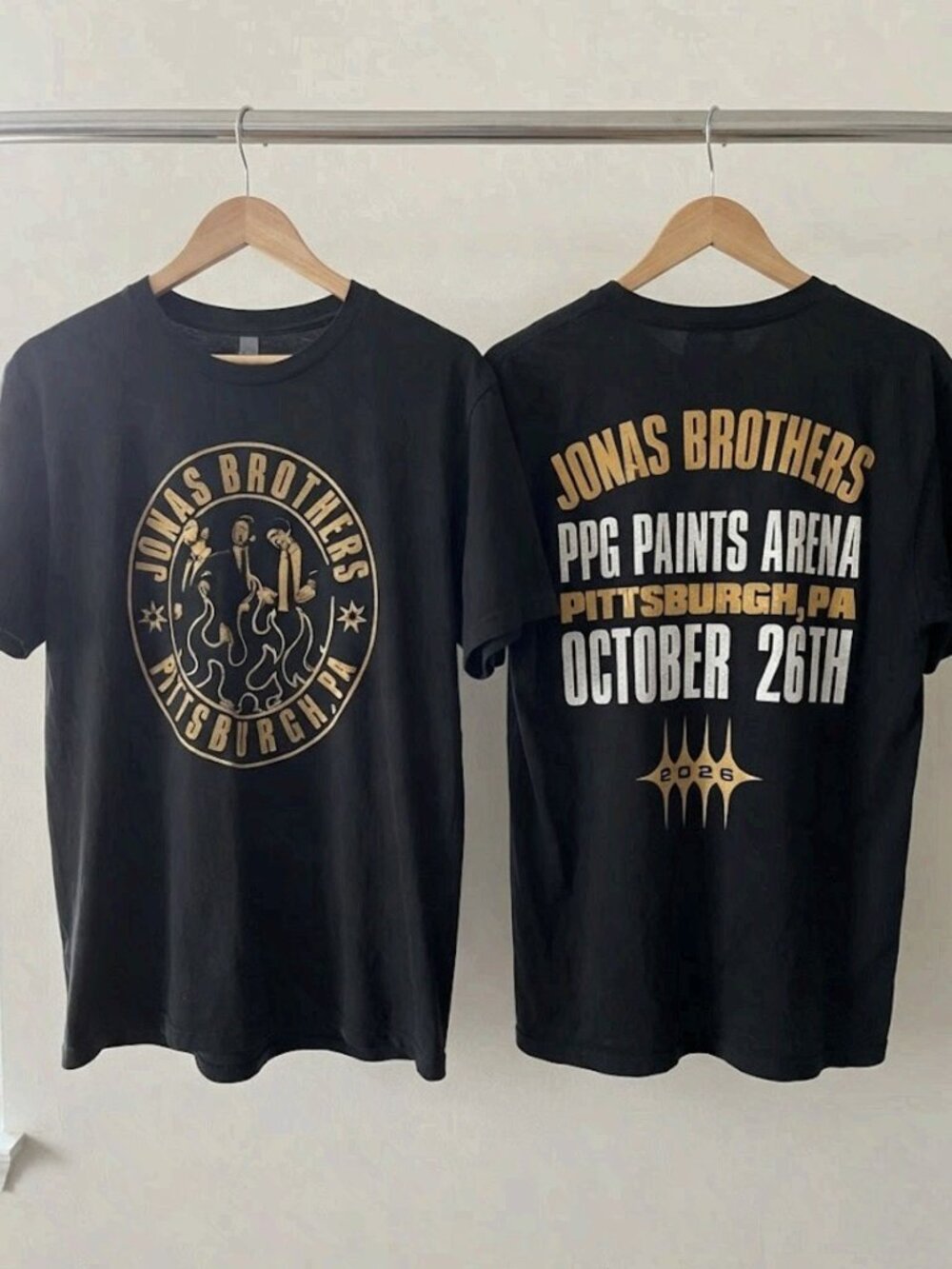 Jonas Brothers Burning Up All Over Again Pittsburgh T-Shirt Reprint